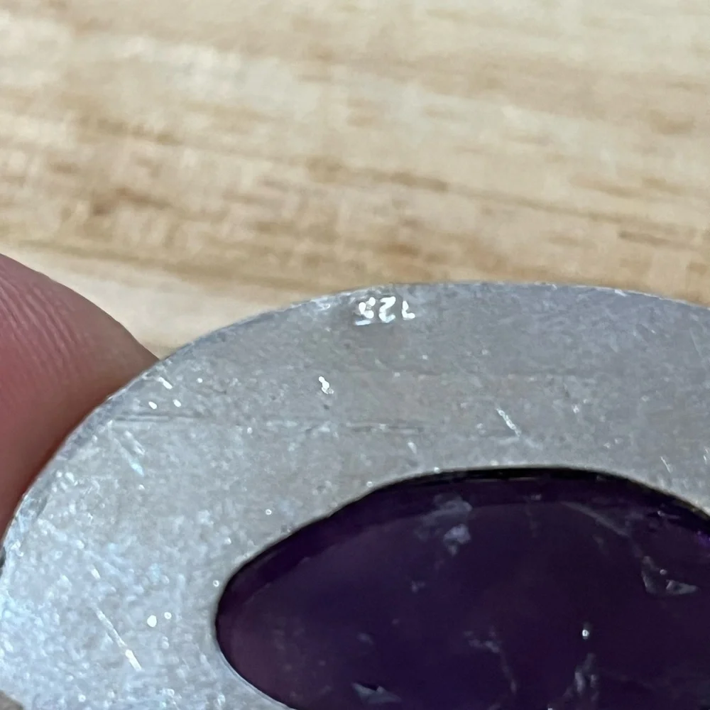 AMETHYST GEMSTONE 925 STAMPED SILVER PLATED PENDANT - Picture 4 of 5